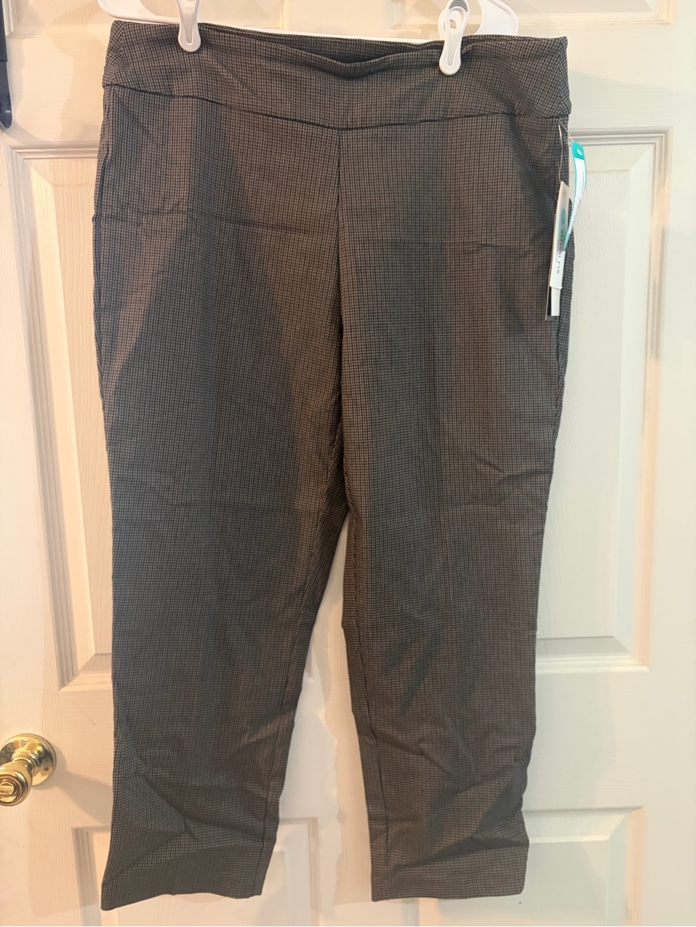 Tribal Plaid Pull-On Ankle Pants Size 16 NWT
